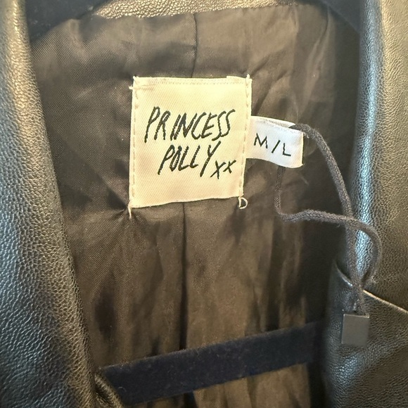 Princess Polly Faux Leather Black Jacket - Picture 4 of 6
